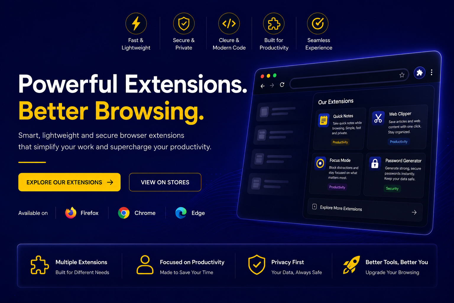 Browser Extensions Interface Showcase